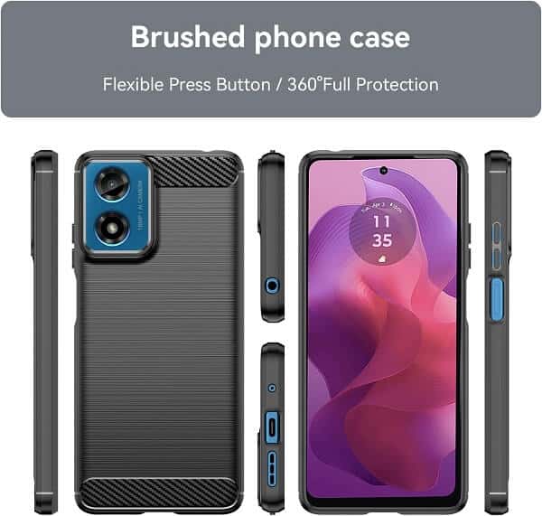 For Motorola Moto G24G04 SupRShield Case Shockproof Heavy Duty Rugged Anti Knock Back Cover (Black)