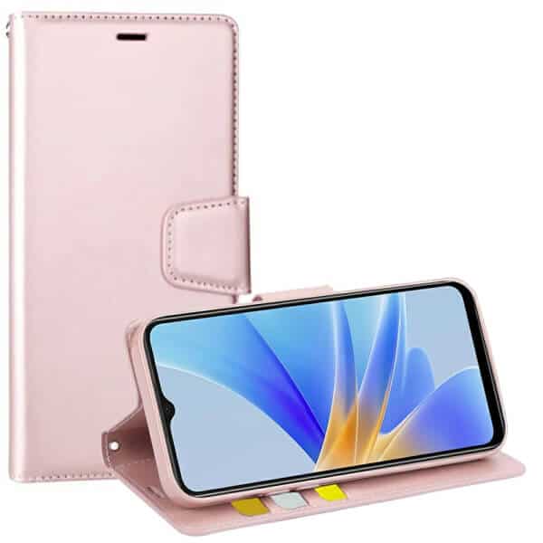 For Oppo A17 Hanman Wallet Case Flip Leather Card Slots Magnetic Stand Cover