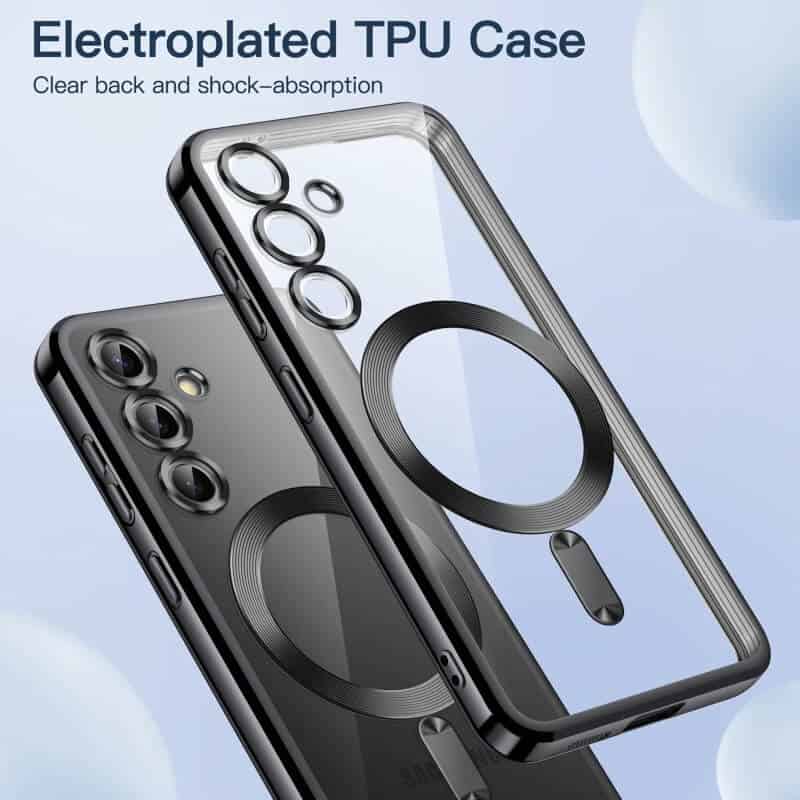 For Samsung Galaxy S24 S24FE, S24+ S24 Plus & S24 Ultra MagSafe Magnetic Case with HaloLock Shockproof Scratch Resistant Back Clear Protective Cover