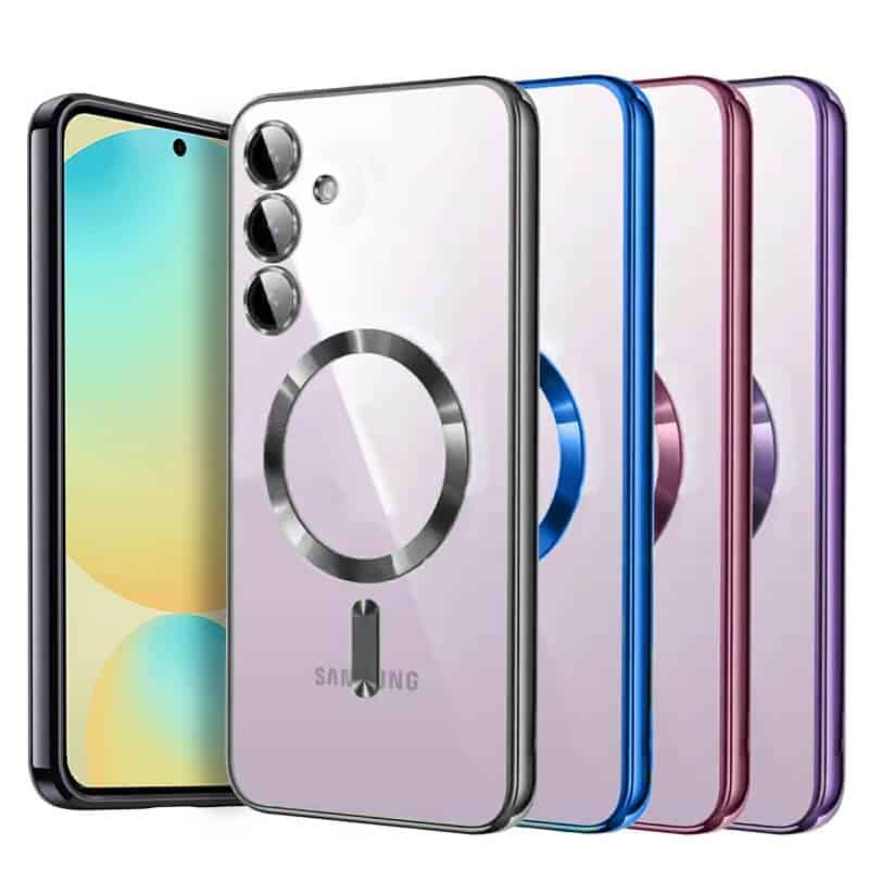 For Samsung Galaxy S24 S24FE, S24+ S24 Plus & S24 Ultra MagSafe Magnetic Case with HaloLock Shockproof Scratch Resistant Back Clear Protective Cover