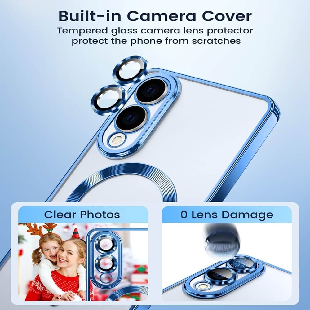 For Samsung Galaxy S24 S25 Ultra Plus FE Edge MagSafe Magnetic Case with HaloLock Shockproof Scratch Resistant Back Clear Protective Cover