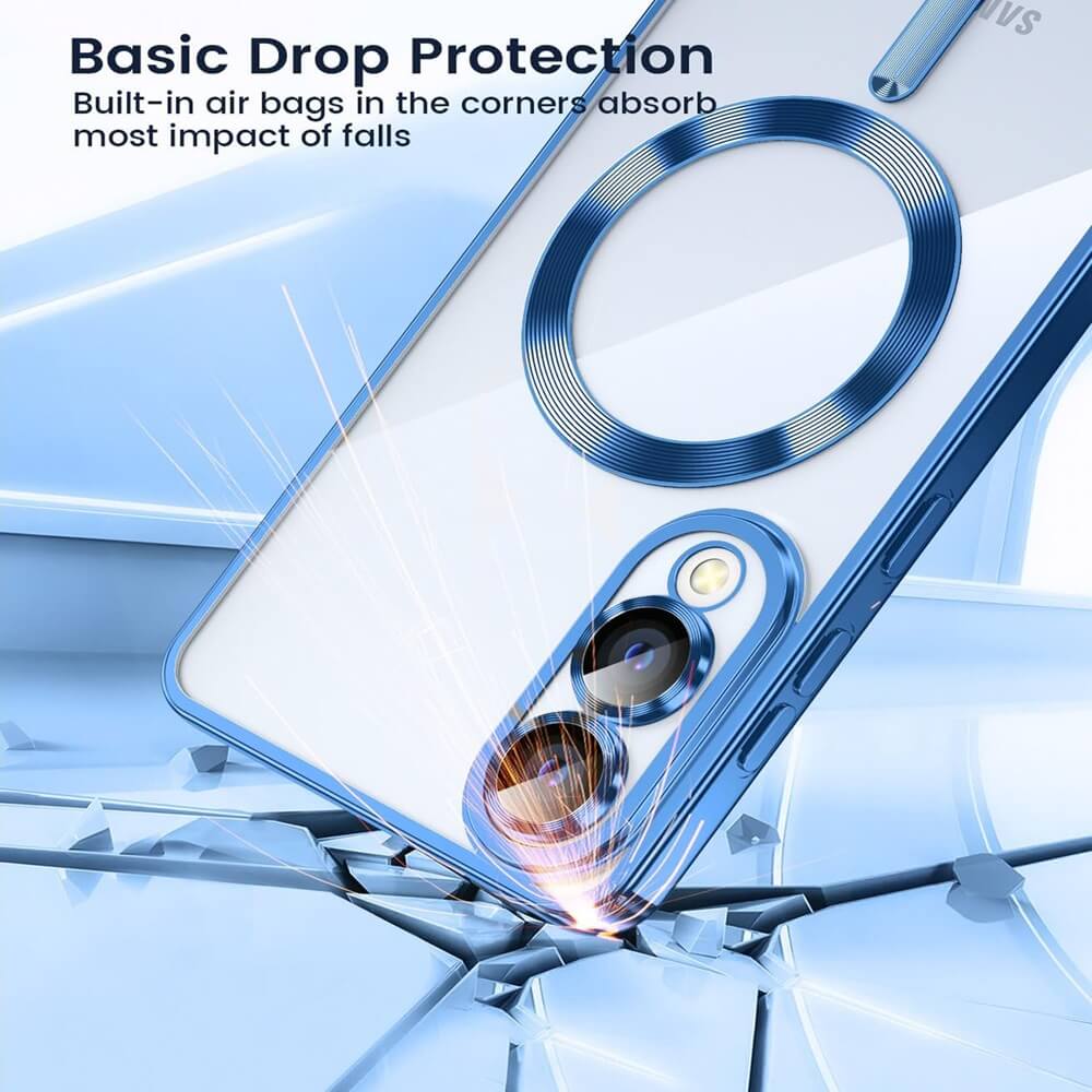 For Samsung Galaxy S24 S25 Ultra Plus FE Edge MagSafe Magnetic Case with HaloLock Shockproof Scratch Resistant Back Clear Protective Cover