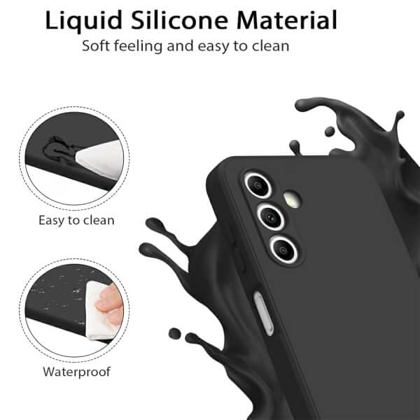 For Samsung Galaxy A05S/A15/A25/A35/A55 Liquid Silicone Silky Soft Touch Full Protective Anti Scratch Cover with Microfiber Lining Back Case