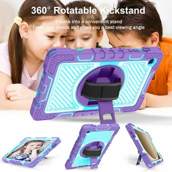 For Samsung Galaxy TAB A9+ X210 Rotatable Military Grade Case Shockproof Multi-Layer Protective Kickstand Cover
