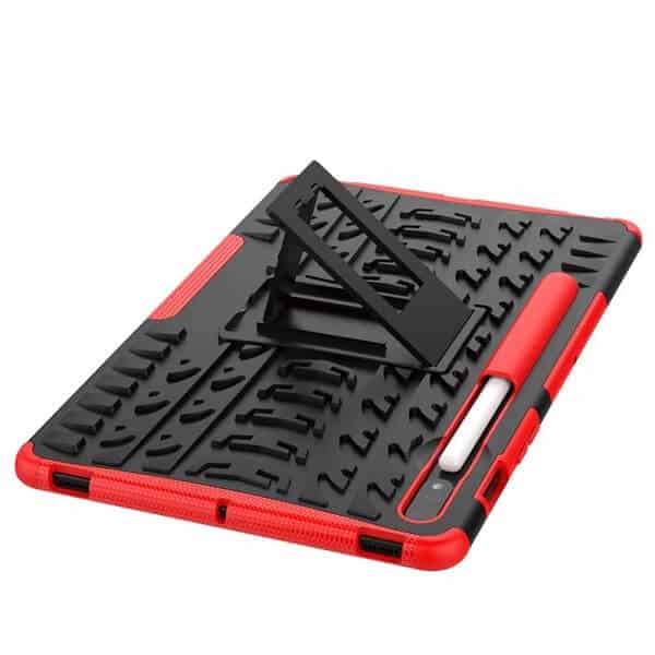 For Samsung Galaxy Tab S8 11.0 X700X706 Heavy Duty Tough Kickstand Strong Case Cover (Red)