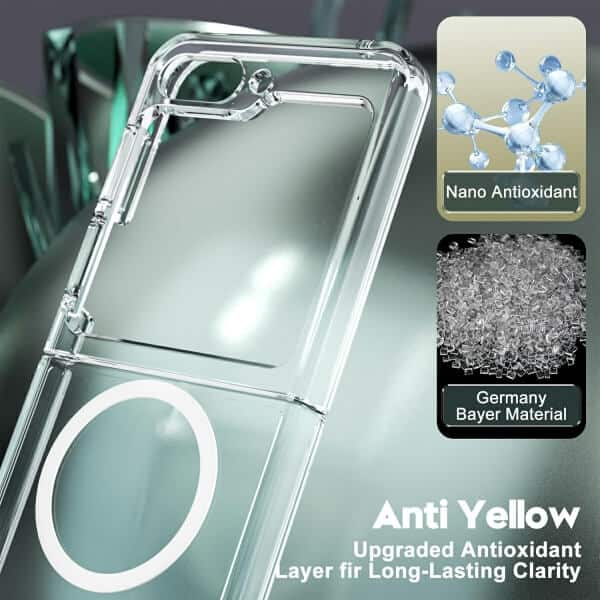 For Samsung Galaxy Z Fold 6 MagSafe Magnetic Case with HaloLock Shockproof Scratch Resistant Back Clear Protective Cover