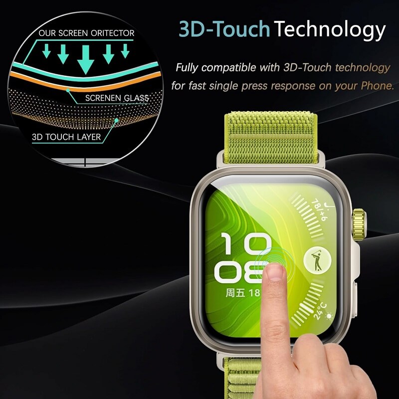 (3 Pcs) Fitbit Versa Versa 4 /Versa 3 Screen Protector Full Coverage Tempered Glass Guard (Black)