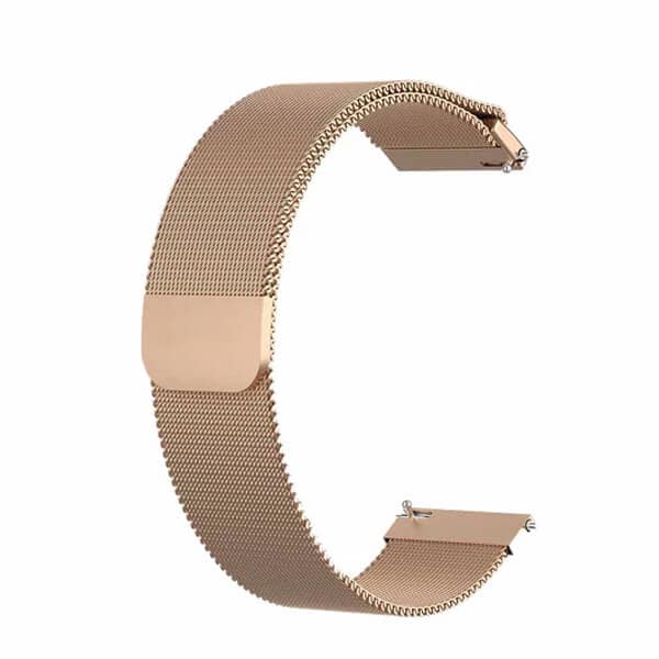 Garmin Vivoactive 4 4S 18MM Stainless Steel Band Replacement Milanese Wristband Loop Strap (Rose Gold)
