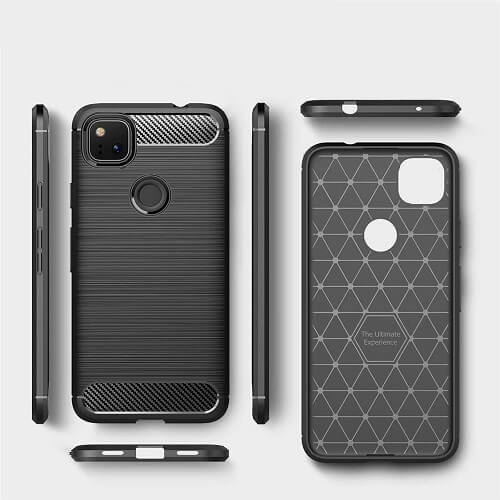 Google Pixel 4A Shockproof Case Heavy Duty Rugged Anti Knock Cover (Black)