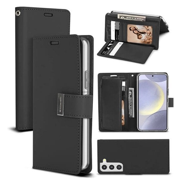 Goospery Samsung Galaxy S24, S24+ S24 Plus & S24 Ultra Rich Diary Wallet Flip Case Leather Card Slots Magnetic Cover