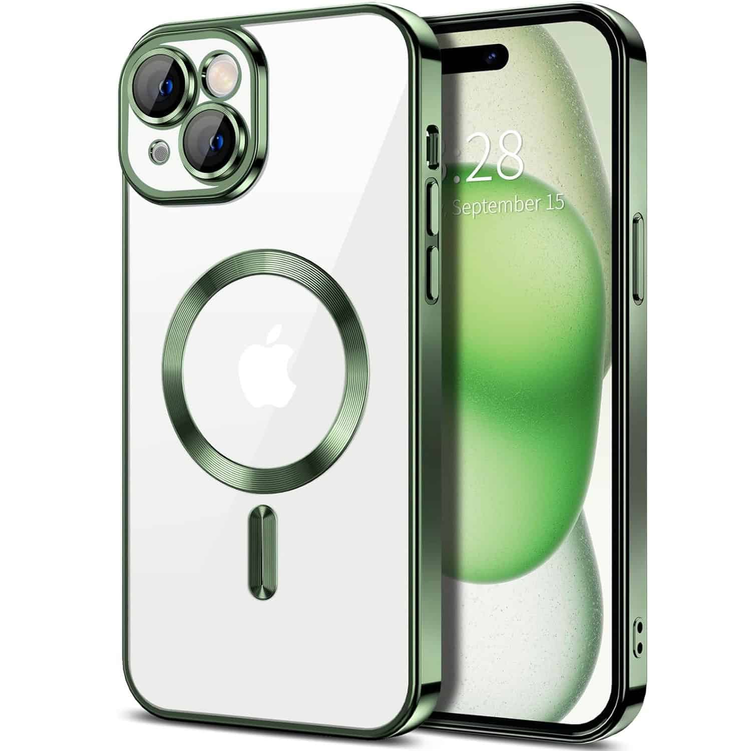 For Apple iPhone 15/15Pro/15 Pro Max /15 Plus MagSafe Magnetic Case with HaloLock Shockproof Protective Electroplating Clear Cover