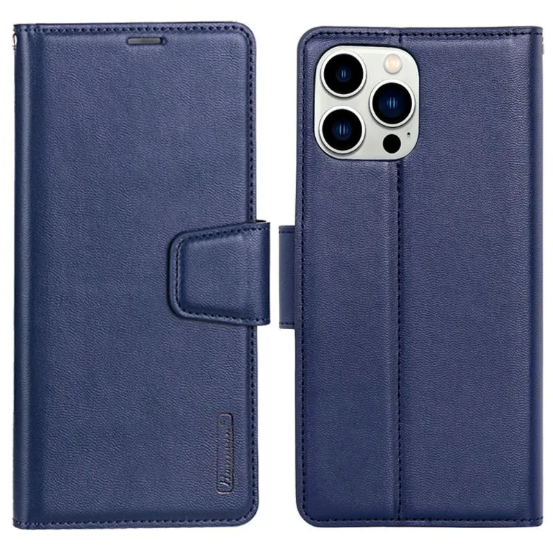 For Apple iPhone 15, 15 Plus, 15 Pro, 15 Pro Max Hanman Wallet Case Flip Leather Card Slots Magnetic Stand Cover