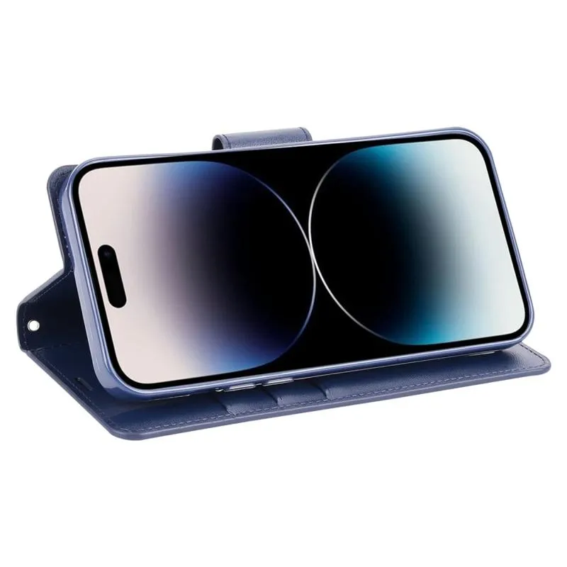 For Apple iPhone 15, 15 Plus, 15 Pro, 15 Pro Max Hanman Wallet Case Flip Leather Card Slots Magnetic Stand Cover