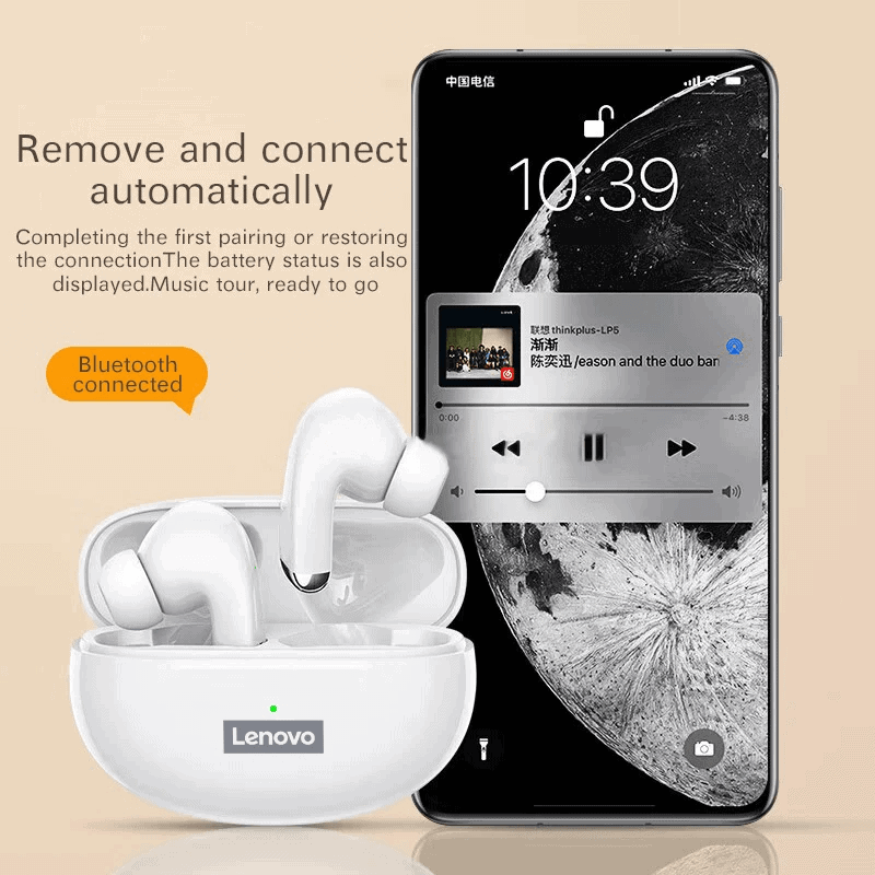 Original Lenovo LP5 Bluetooth Headphone TWS Wireless Earphones Headset Waterproof Earbuds Touch Control With Mic For All Phone
