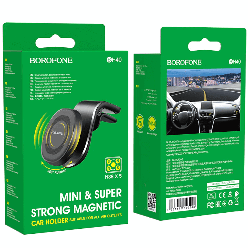 Borofone 360 Degree Rotating Metal Magnetic Air Vent Car Mobile Phone Mount Holder For GPS iPhone Samsung Nokia Oppo Google Moto