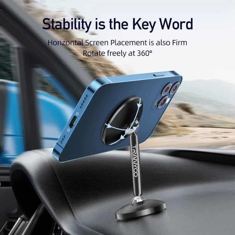 Tranyoo 360 Degree Rotating Strong Magnetic Suction Car Dashboard/Desktop Mobile Phone Holder For iPhone/Samsung/Google/Oppo/Nokia/Xiaomi/TCL/Vivo