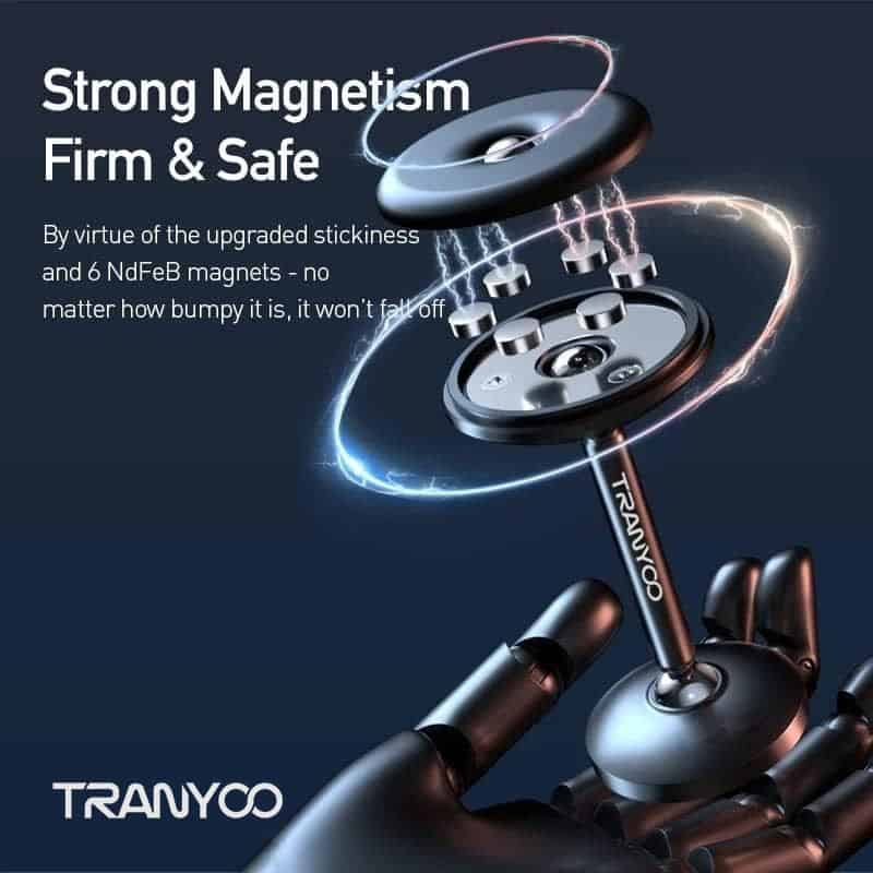 Tranyoo 360 Degree Rotating Strong Magnetic Suction Car Dashboard/Desktop Mobile Phone Holder For iPhone/Samsung/Google/Oppo/Nokia/Xiaomi/TCL/Vivo