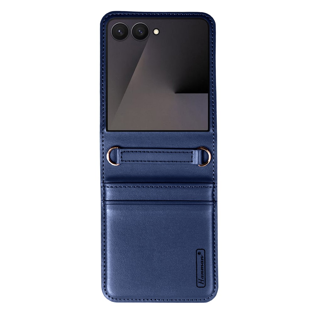 For Samsung Galaxy Z Flip 5/ Flip 6/Flip 7 Hanman PU Flip Leather Wallet Cover Case