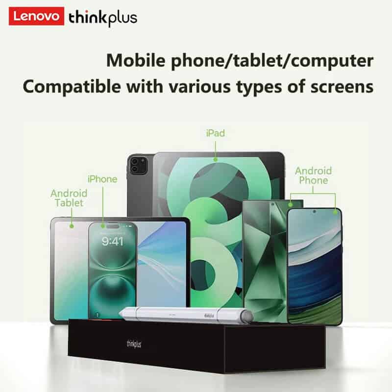 Lenovo ThinkPlus BP28 Universal Smart Capacitive Stylus Pen Aluminum Alloy Writing Painting Compatible with Apple & Android Devices