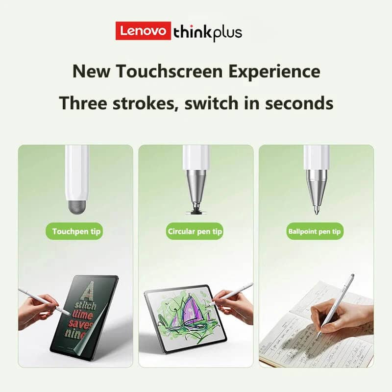 Lenovo ThinkPlus BP28 Universal Smart Capacitive Stylus Pen Aluminum Alloy Writing Painting Compatible with Apple & Android Devices