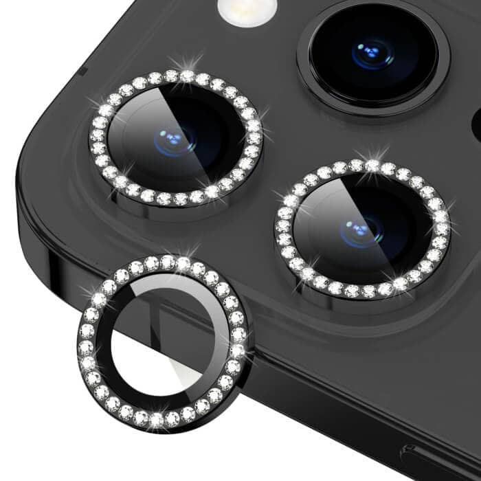 Metal Individual Ring Cover Tempered Glass Diamond Camera Lens Protector For Apple iPhone 131415Pro Max14 15 Plus