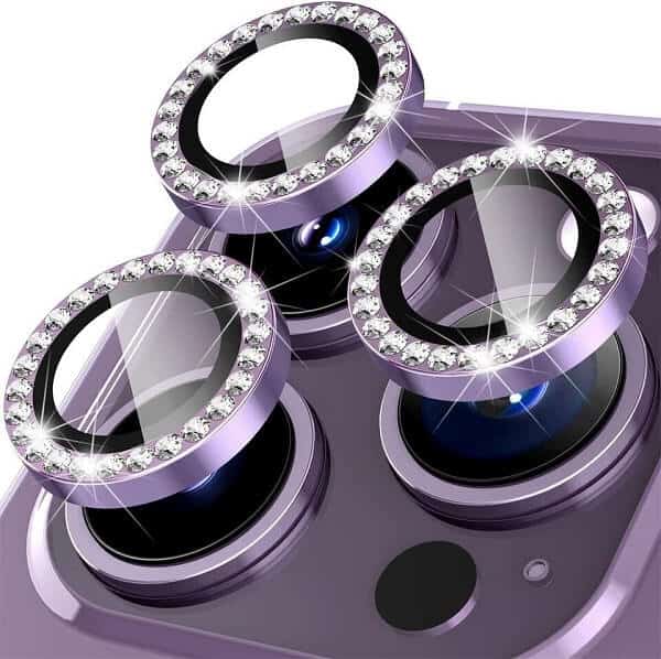 Metal Individual Ring Cover Tempered Glass Diamond Camera Lens Protector For Apple iPhone 13Pro13Pro Max