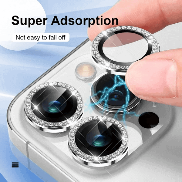 Metal Individual Ring Cover Tempered Glass Diamond Camera Lens Protector For Apple iPhone 13Pro13Pro Max