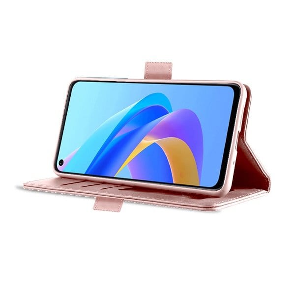 Oppo A76 SupRShield Wallet Leather Card Holder Flip Protective Shockproof Magnetic Case Cover (Rose Gold)