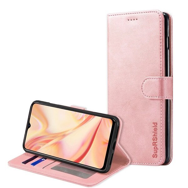 Oppo Find X2 Lite Wallet Flip Case Leather Card Slots Cover (Rose Gold)