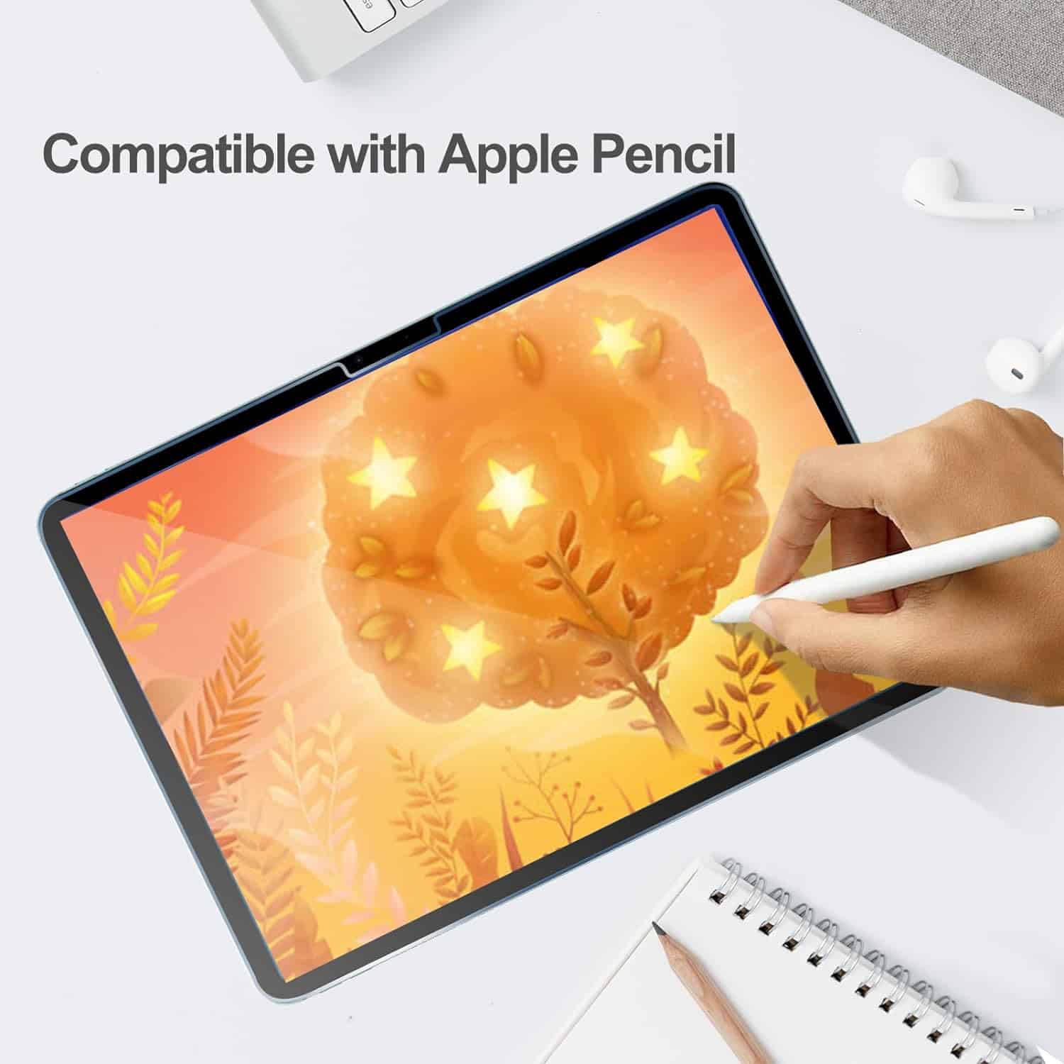 (2 Pack) For iPad Air 13 inch 2024 Pro 13 inch 2024 Tempered Glass Screen Protector