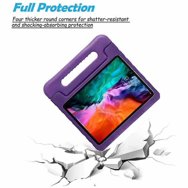 Apple iPad Pro 11 inch 2022/2021/2020/2018 Kids EVA Case, Kickstand Shockproof Heavy Duty Protective Stand Cover (Purple)