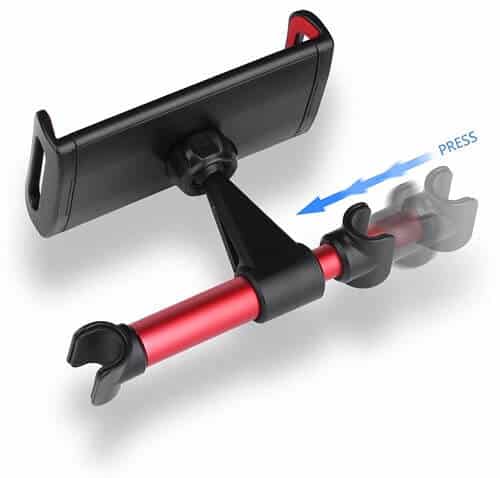 360° Rotation Car Headrest Mount, Phone Tablet Car Headrest Grip Mount Stand Cradle Bracket Holder for iPad/ Samsung Galaxy Tab