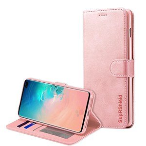 Samsung Galaxy S10 Plus Wallet Leather Card Holder Flip Case Cover (Rose Gold)