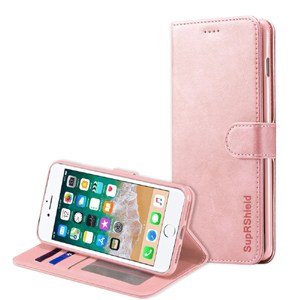 Apple iPhone 7 Plus Wallet Leather Flip Stand Magnetic Case Cover (Rose Gold)