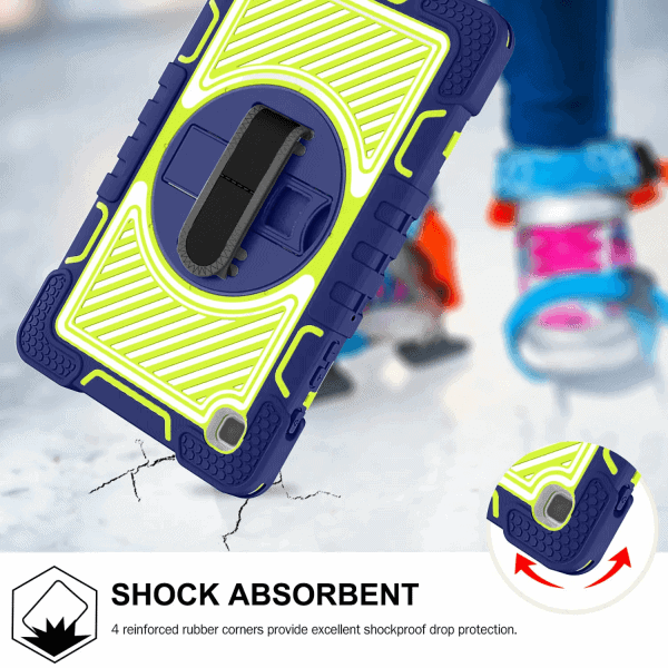 For Samsung Galaxy TAB A9+ X210 Rotatable Military Grade Case Shockproof Multi-Layer Protective Kickstand Cover