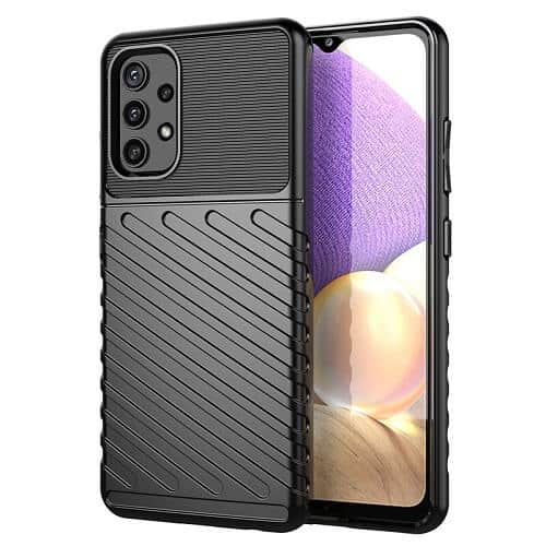 For Samsung Galaxy A32 5G | A32 4G Case Shockproof Absorption Anti Scratch Heavy Duty Durable Drop Protection Phone Armor Back Cover (Black)