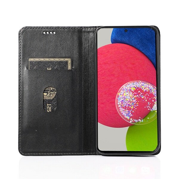 Samsung Galaxy A52s 5G SupRShield Wallet Leather Card Holder Flip Protective Shockproof Magnetic Case Cover (Black Style 2)