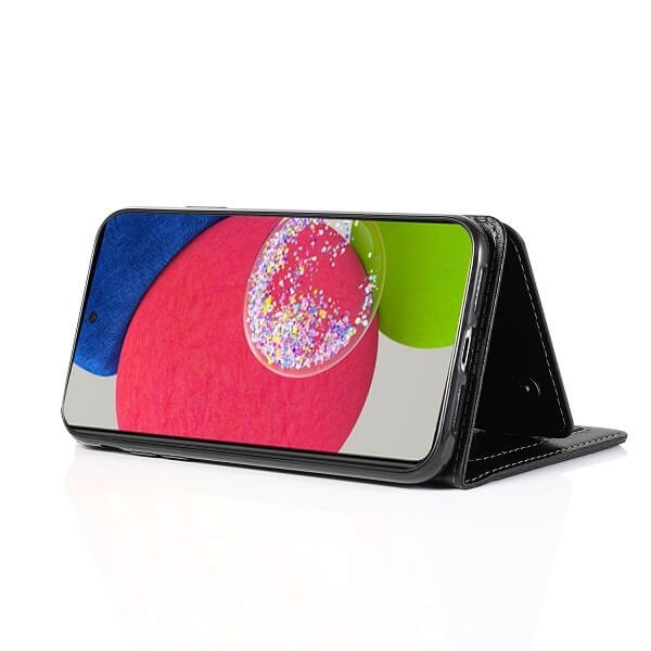 Samsung Galaxy A52s 5G SupRShield Wallet Leather Card Holder Flip Protective Shockproof Magnetic Case Cover (Black Style 2)
