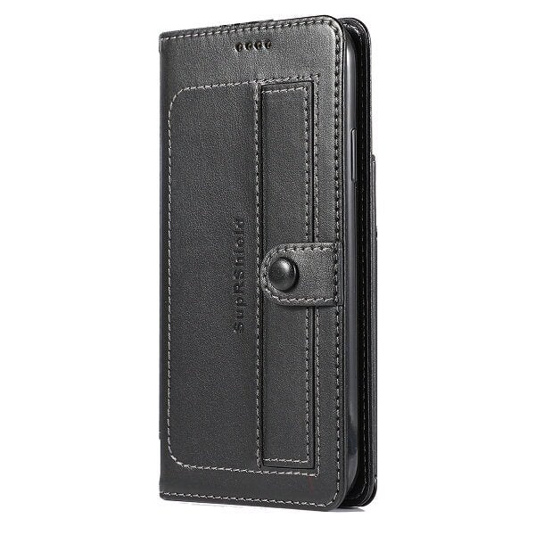 Samsung Galaxy A52s 5G SupRShield Wallet Leather Card Holder Flip Protective Shockproof Magnetic Case Cover (Black Style 2)