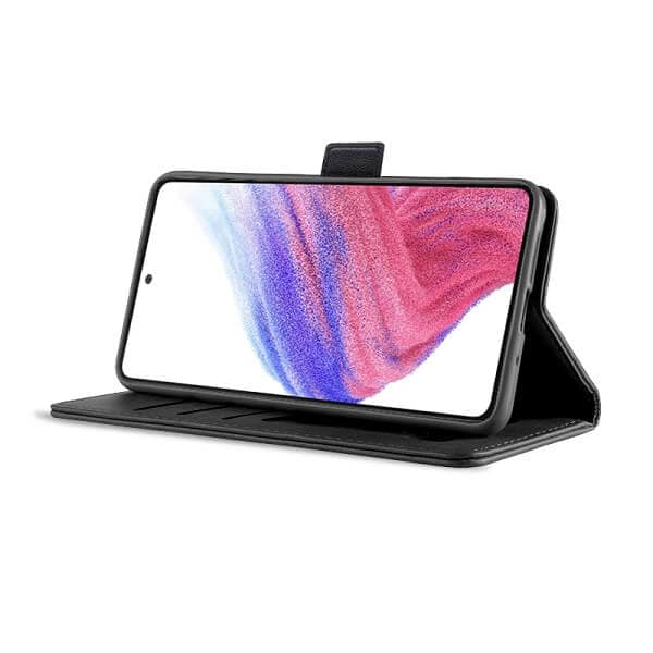 Samsung Galaxy A53 5G SupRShield Wallet Leather Card Holder Flip Protective Shockproof Magnetic Case Cover (Black)