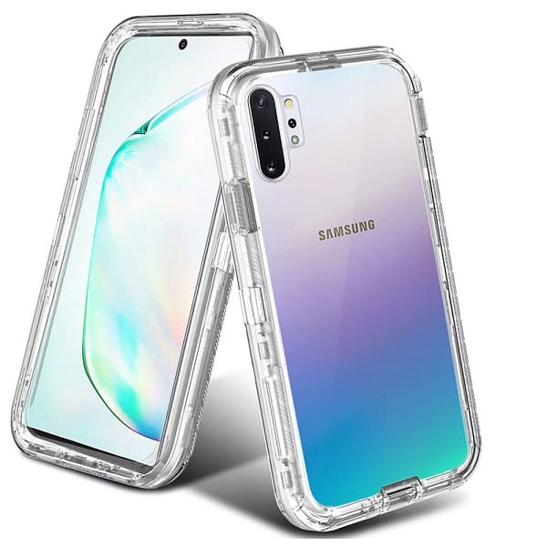Samsung Galaxy Note 10 Plus Case Clear Drop Resistant Defender Tough Bumper Heavy Duty Shockproof Back Cover