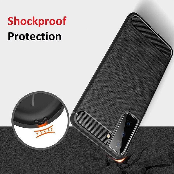 Samsung Galaxy S21 FE Case Shockproof Heavy Duty Rugged Anti Knock Back Cover (Black)