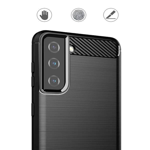 Samsung Galaxy S21 FE Case Shockproof Heavy Duty Rugged Anti Knock Back Cover (Black)