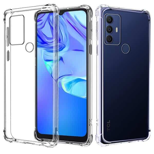 TCL 305 Clear Case Shockproof Tough Gel Clear Transparent Air Cushion Cover (Transparent)