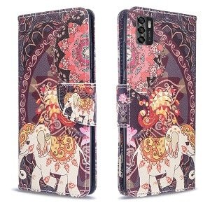 Telstra Evoke Plus 2 Wallet Case Flip Leather Card Holder Slots Magnetic Shockproof Cover (Elephant)