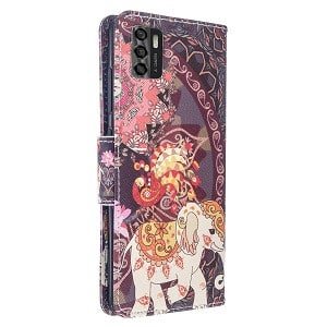 Telstra Evoke Plus 2 Wallet Case Flip Leather Card Holder Slots Magnetic Shockproof Cover (Elephant)