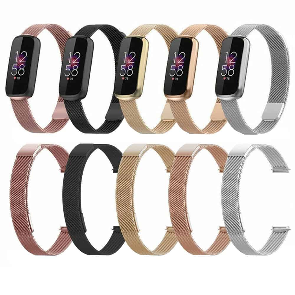 For Fitbit Luxe Stainless Steel Milanese Wristband Loop Strap