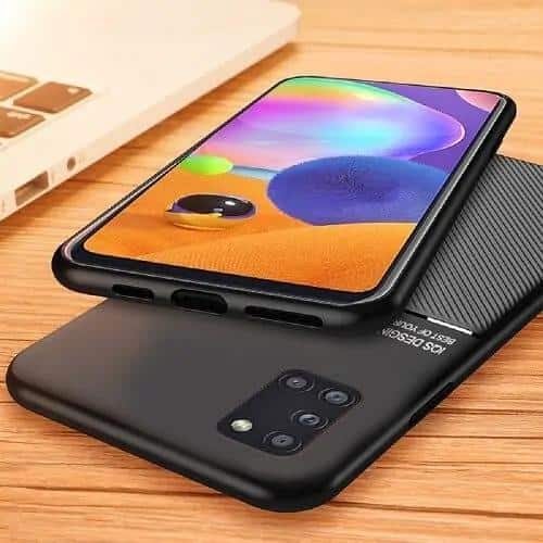 For Samsung Galaxy A31 Business Style Luxury Matte Soft Silicone Drop Resistant Case Cover (Red)