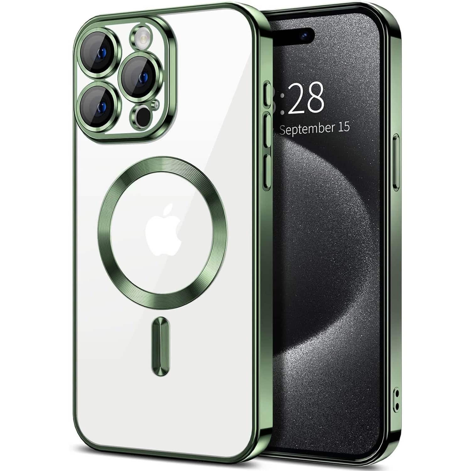 For Apple iPhone 15 Pro MagSafe Magnetic Case with HaloLock Shockproof Protection Electroplating Clear Cover