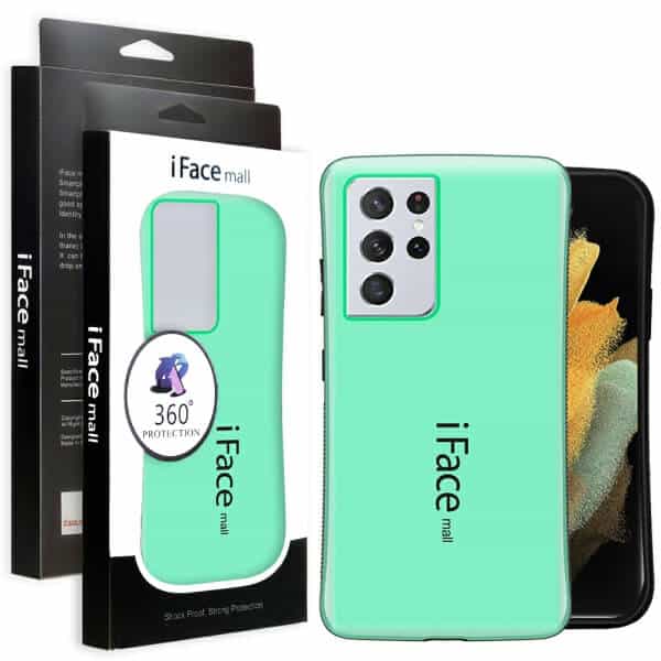 iFace Case For Samsung Galaxy S21 /S21+Plus/ S21 Ultra Slimming Drop Proof Shockproof Hard Silicone Back Cover (Mint)